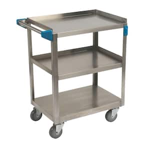 32.5 in. H x 18 in. W x 27 in. D Stainless Steel 3-Shelf Utility Cart