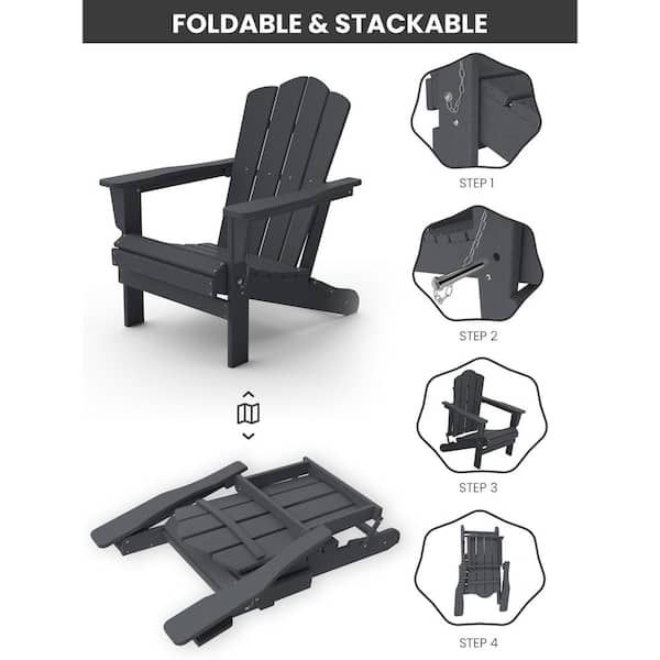 Stackable plastic stationary online adirondack chair