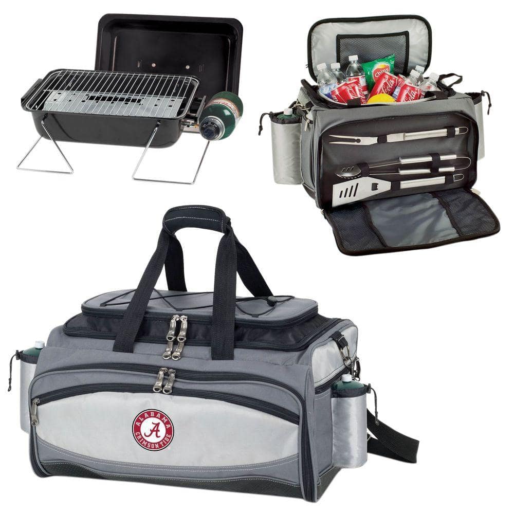 Vulcan Alabama Tailgating Cooler and Propane Gas Grill Kit with Digital Logo