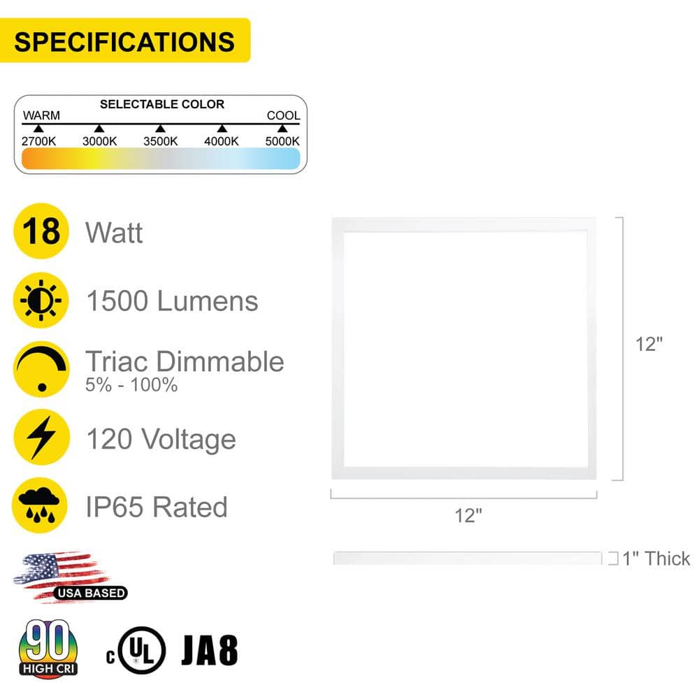 Ultra-Thin White Aluminum LED Flush Mount Panels