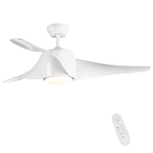 Modern 52 in. Integrated LED Indoor 3-Blade White Ceiling Fan