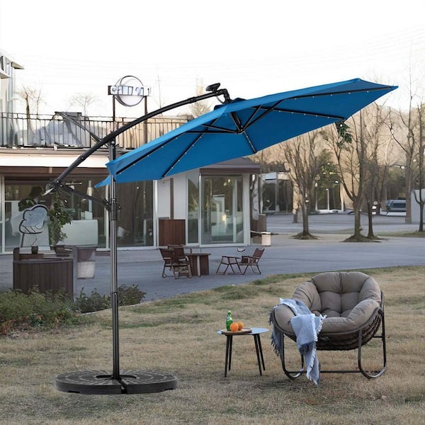 cantilever solar led offset outdoor patio umbrella Rotihom 11FT Powered Light with Base Included, Large Cantilever Umbrella with 360°Rotation, Heavy-Duty Umbrella for Patio,Pool,Backyard (Champagne) : Patio, Lawn & Garden Enjoy 79 sq ft SUNRINX 10 ft. Steel Cantilever