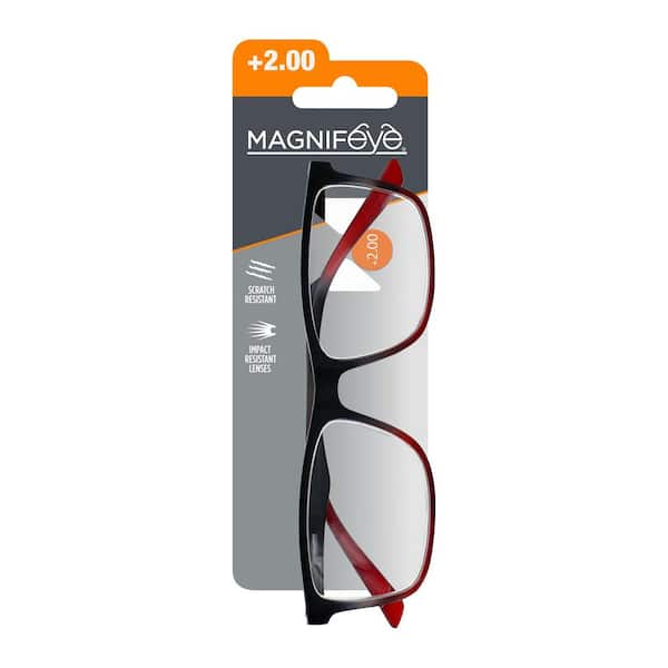 Magnifeye Blue Square Red Ombre 2.0 Reading Glasses 85847-08 - The