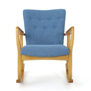 Callum Muted Blue Fabric Rocking Chair