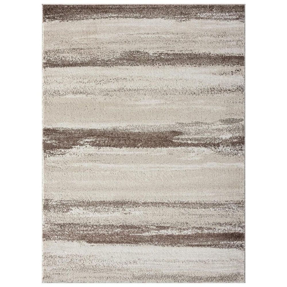 Brown Polypropylene 6 ft. 5 in. x 9 ft. Abstract Indoor Area Rug