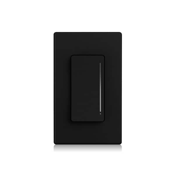 ELEGRP Smart Dimmer Light Switch, Single Pole/3 Way, 2.4GHz Wi-Fi Touch Dimmer Compatible w/Alexa & Google Assistant, Black 1PC