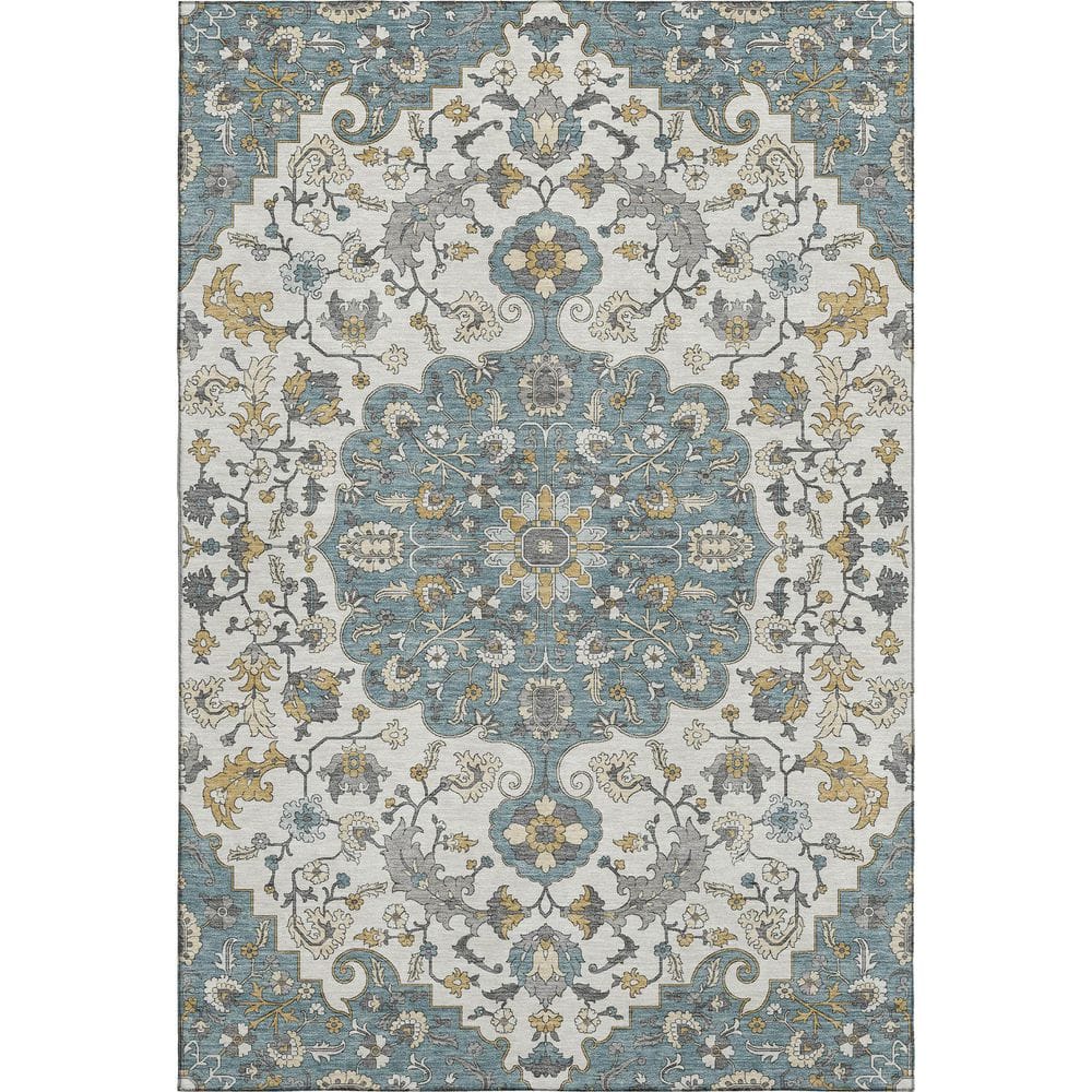 Mayfield Premium Machine Washable Abstract AMF2463 Teal 9 ft. x 12 ft. Area Rug price history on PriceWatchPro