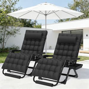 SUKLOM 2-Pieces XXL Zero Gravity Chair 500 lbs. Folding Recliner
