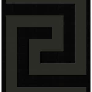 Ebony and Graphite Maze Geo Vinyl Peel and Stick Wallpaper Roll (Covers 40.5 sq. ft.)
