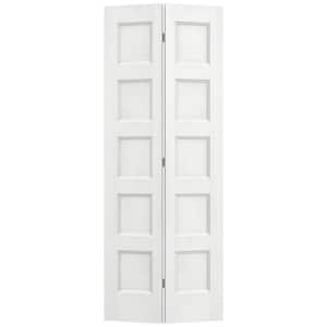 30 in. x 80 in. Conmore White Paint Smooth Hollow Core Molded Composite Interior Closet Bi-Fold Door