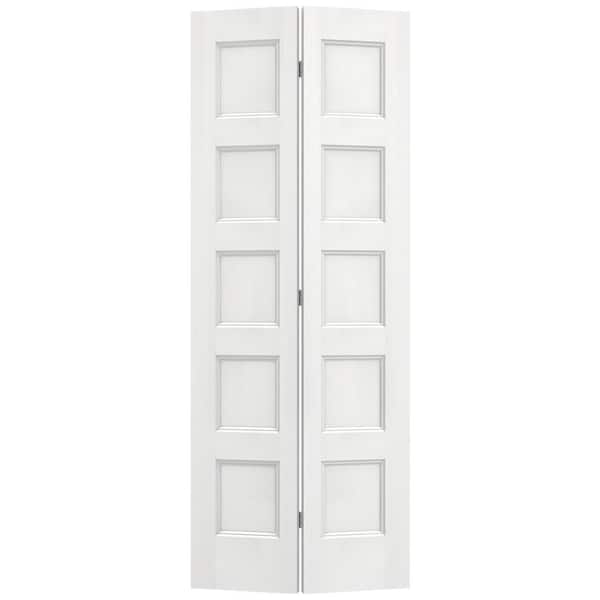 JELD-WEN 30 in. x 80 in. Conmore White Paint Smooth Hollow Core Molded Composite Interior Closet Bi-Fold Door