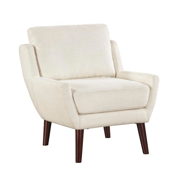 Ameillia Beige Chenille Upholstery Accent Arm Chair