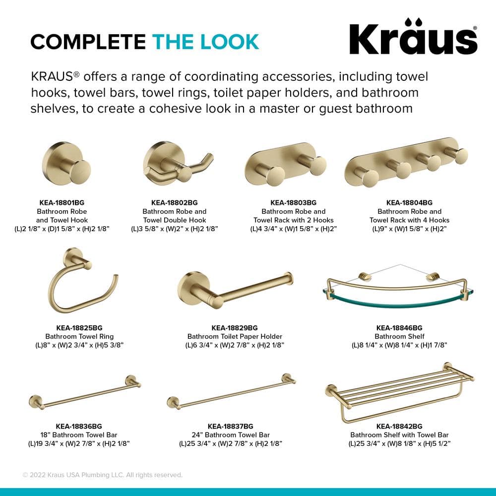 Elie Brushed Gold Double Wall Mounted Towel Hook