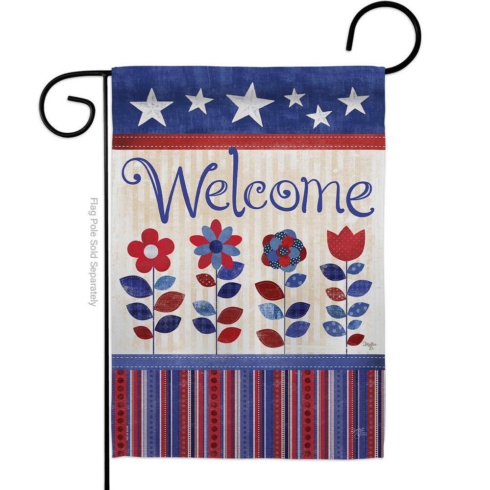Patriotic Welcome Double-Sided Garden Flag 13" x 18.5"