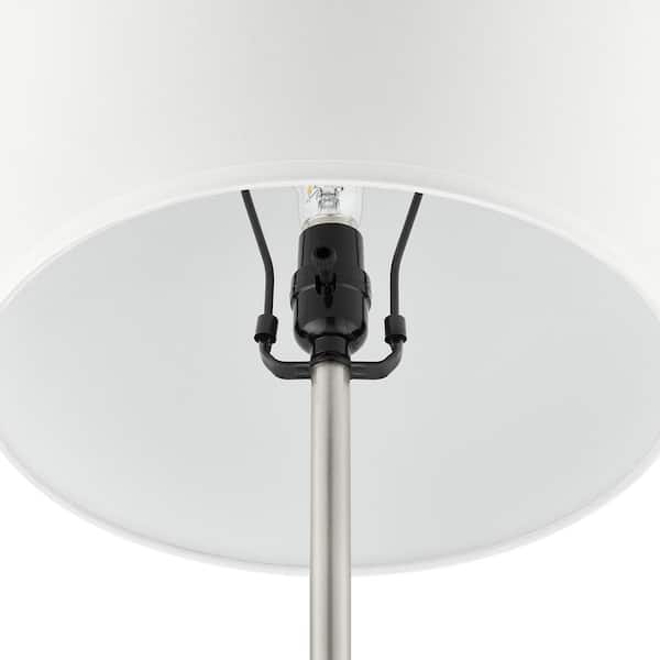 Hampton Bay Baylock 60 in. Beige Torchiere Floor Lamp with Fabric Shade - image 4