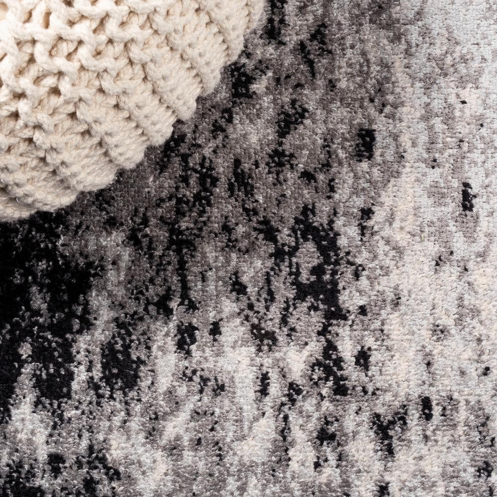 Storm Abstract Reversible Area Rug in Gray/Cream - Easy Care