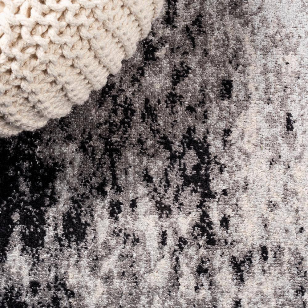 Storm Gray and Cream Abstract 3x5 Area Rug