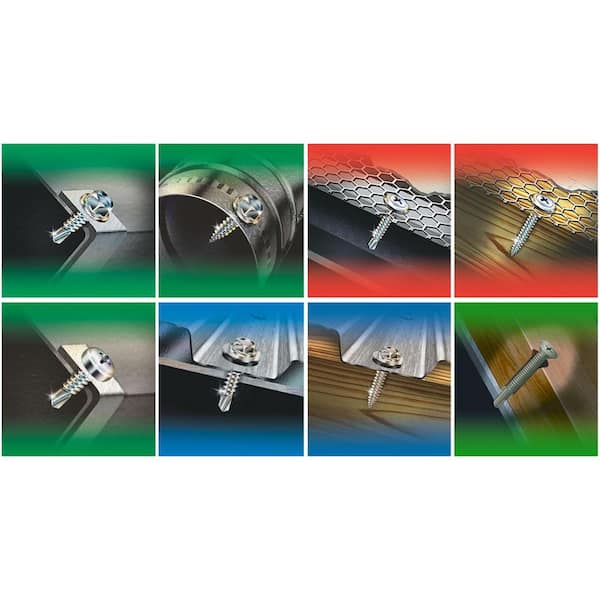 Teks #9 x 1-1/2 in. External Hex Zinc Plated Steel Hex Washer Head