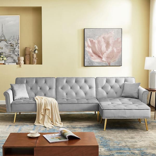 Nailhead reclining online sofa