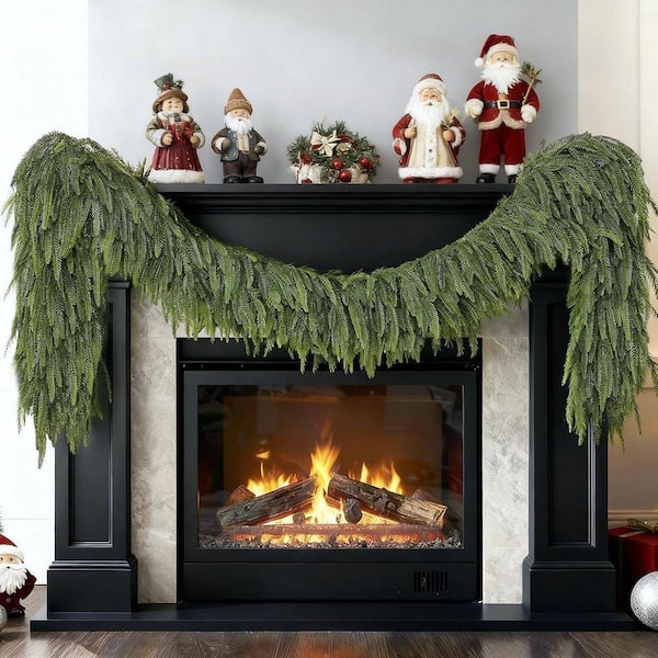 Lot de 3 ini sapins de Noël artificiels avec guirlande luineuse LED