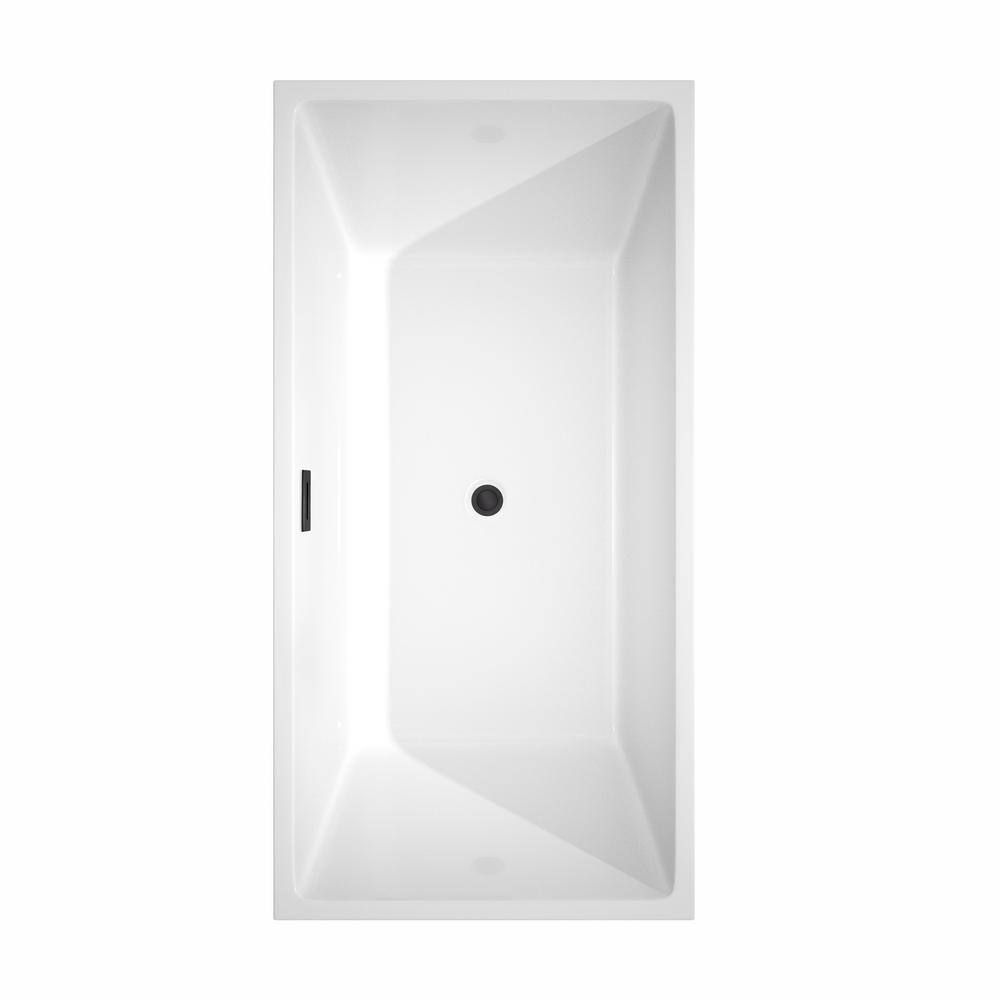 Sara 63'' White Acrylic Freestanding Soaking Bathtub