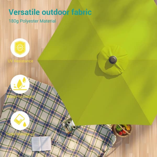 Sonkuki 7.5 ft. Patio Market Crank and Tilt Umbrellas, Table