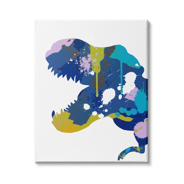 Stupell Industries Dinosaur Silhouette Graffiti Abstract Pattern by Anna Quach Unframed Print Abstract Wall Art 24 in. x 30 in.