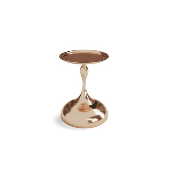 Sudzendf Gold Iron Round Outdoor Side Table 1-Piece