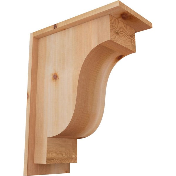 Ekena Millwork 7-1/2 in. x 14 in. x 18 in. Newport Smooth Western Red Cedar Corbel with Backplate