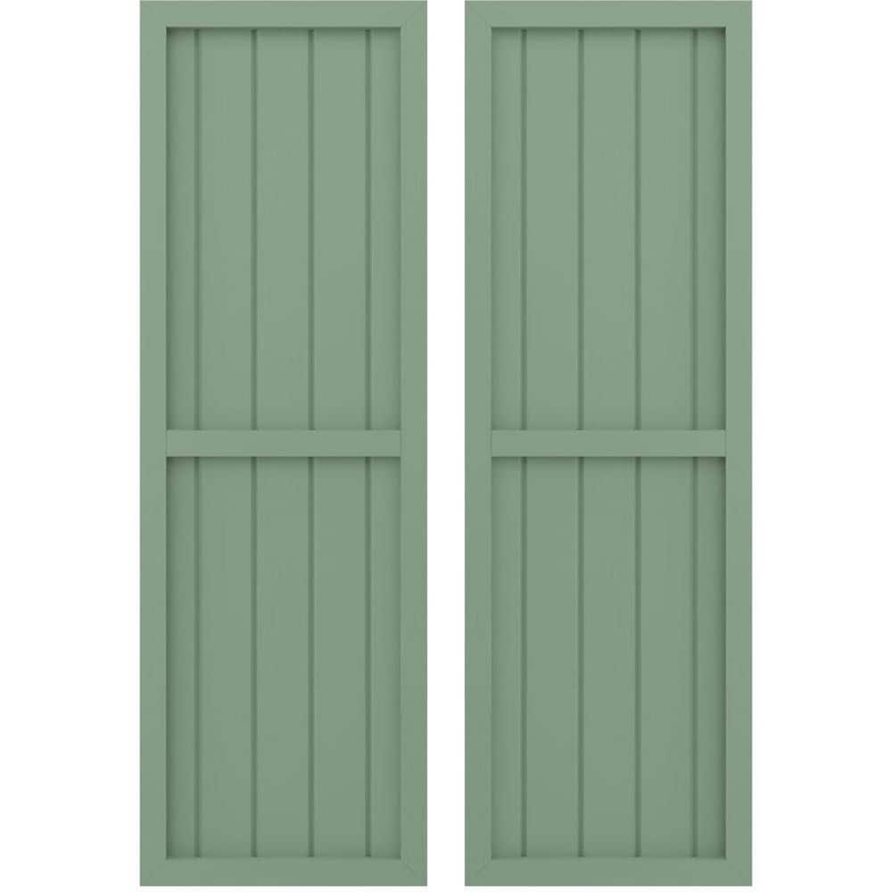 17-1/2-in W x 36-in H Americraft 5 Board Exterior Real Wood Two Equal Panel Framed Board and Batten Shutters Track Green price history on PriceWatchPro