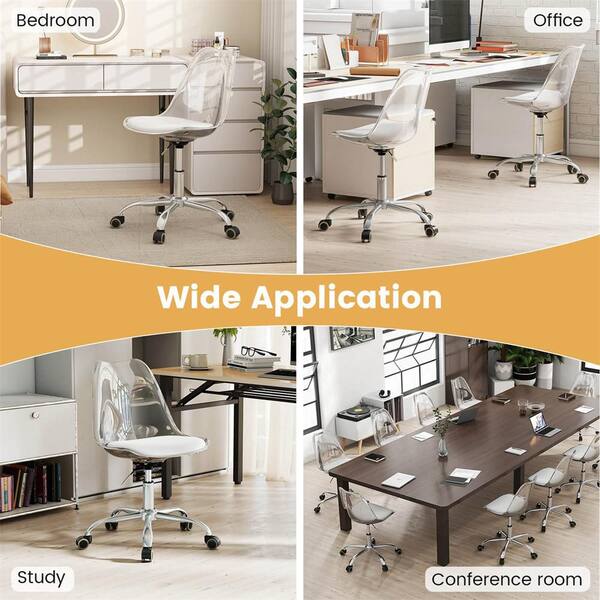 Costway Acrylic Plastic Metal Foam Ergonomic Adjustable Height