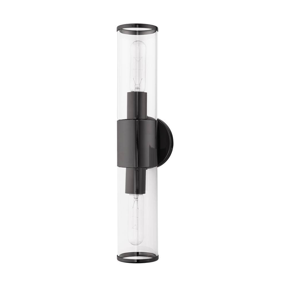 Bancroft Black Chrome 2-Light ADA Vanity with Clear Glass