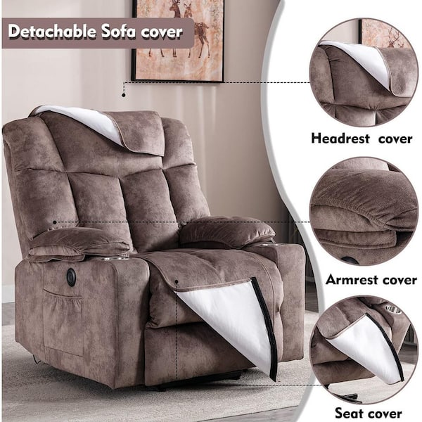 Forclover Camel Anti Skid Fabric Power, Club Chair Recliner Fabric Covers