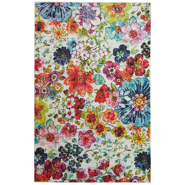 Mohawk Home Blossoms Rainbow 8 ft. x 10 ft. Floral Area Rug