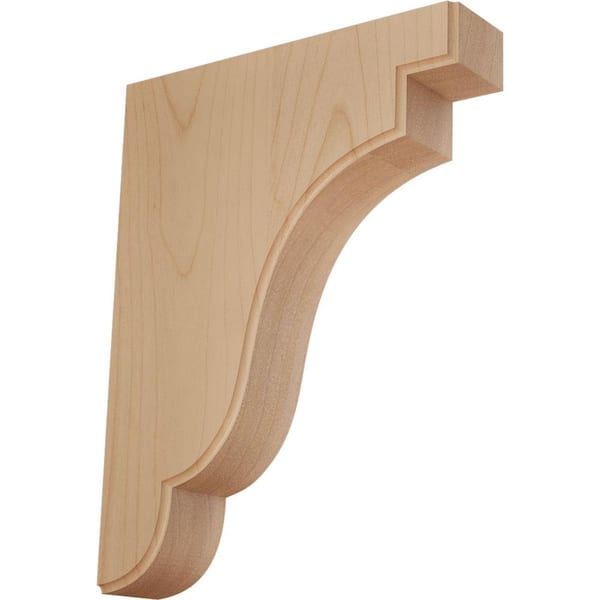 Ekena Millwork 1-3/4 in. x 7-1/4 in. x 9-1/2 in. Alder Bedford Wood Bracket