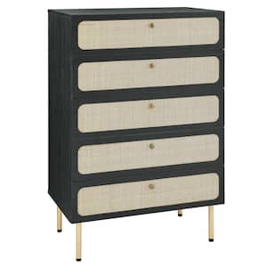 Chaucer in Black 5-Drawer 31 in. Chest of Drawers