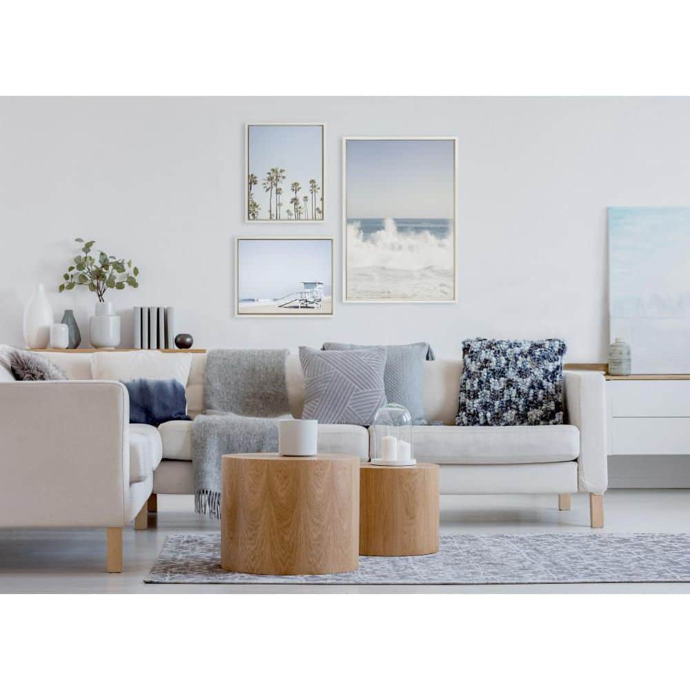 Sylvie Coastal Beach Framed Canvas Art Set, 23x33, 16x20