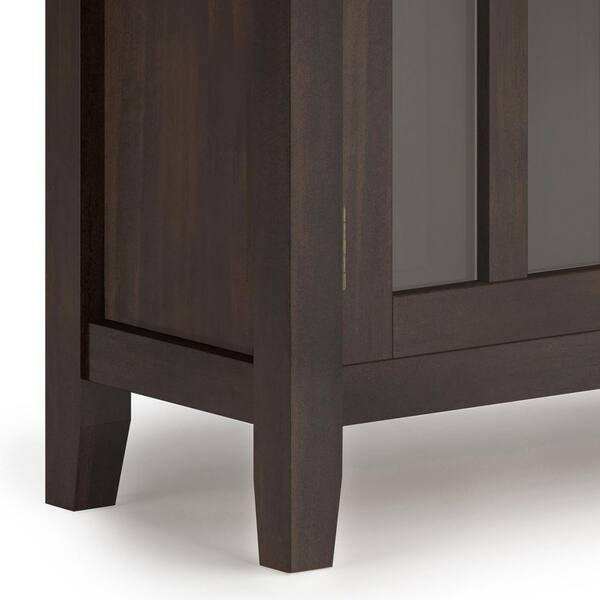 Simpli Home Artisan Medium Storage Cabinet in Tobacco Brown