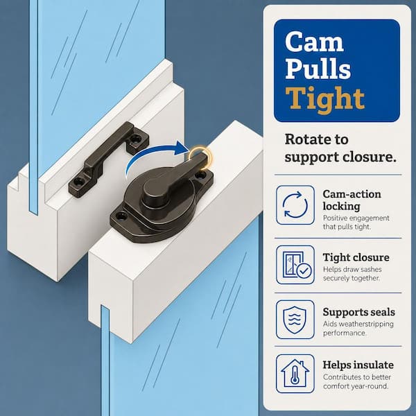 Prime-Line 2-1/16 in. Diecast Bronze Baked-On Enamel Double Hung