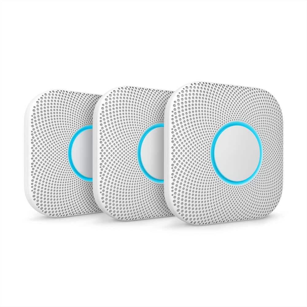 Google Nest Protect - Smoke Alarm and Carbon Monoxide Detector - Battery Operated - 3 Pack -  GA03702