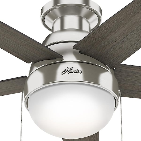 Flush-mount ceiling fan Pepeo Kisa Deluxe Brushed Nickel blades Oak /  Walnut with lights, Home & Commercial Heaters, Ventilation & Ceiling Fans