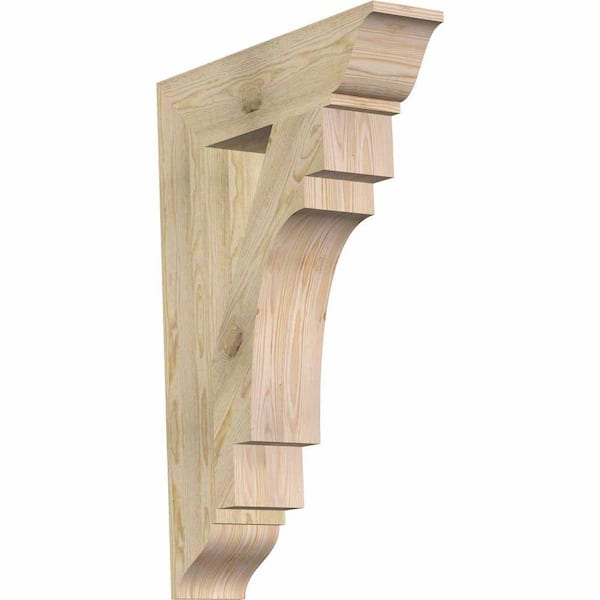 Ekena Millwork 6 in. x 38 in. x 26 in. Douglas Fir Merced Traditional Rough Sawn Bracket