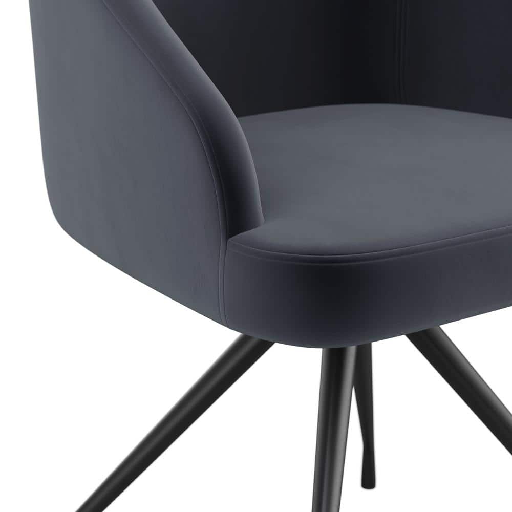 Gray Velvet and Oil Rubbed Bronze Swivel Office Chair