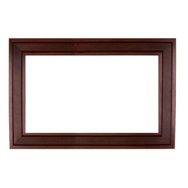 MirrorChic Tuxedo 72 in. x 36 in. Mirror Frame Kit in Walnut Mirror