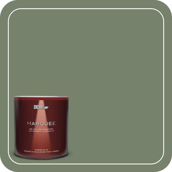 BEHR MARQUEE 1 Qt. #MQ6-16 Gazebo Green One-Coat Hide Matte Interior Paint & Primer