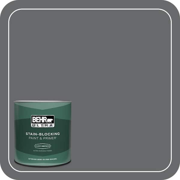 BEHR ULTRA 1 qt. #PPU26-02 Imperial Gray Extra Durable Semi-Gloss Enamel Interior Paint & Primer