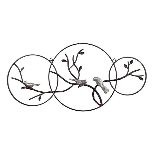 Titan Lighting 16 in. x 33 in. Iron Birds On A Branch Wall Hanging