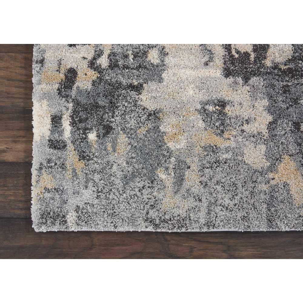 Handmade Gray Abstract Synthetic 4' x 6' Rectangular Area Rug