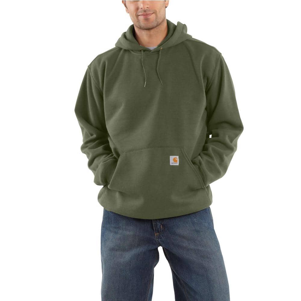 Carhartt Men's Large Moss Cotton/Polyester Hooded Pullover Midweight ...