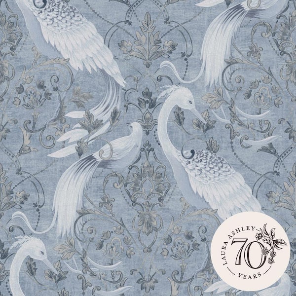 Laura Ashley Tregaron Midnight Blue Removable Wallpaper
